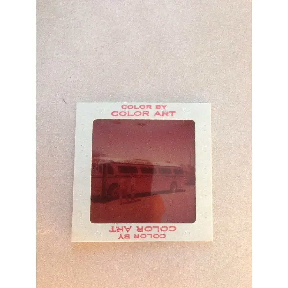 Vintage 1960s Key Club Mid Century Bus Lewis Brothers Photograph Color Art Slide